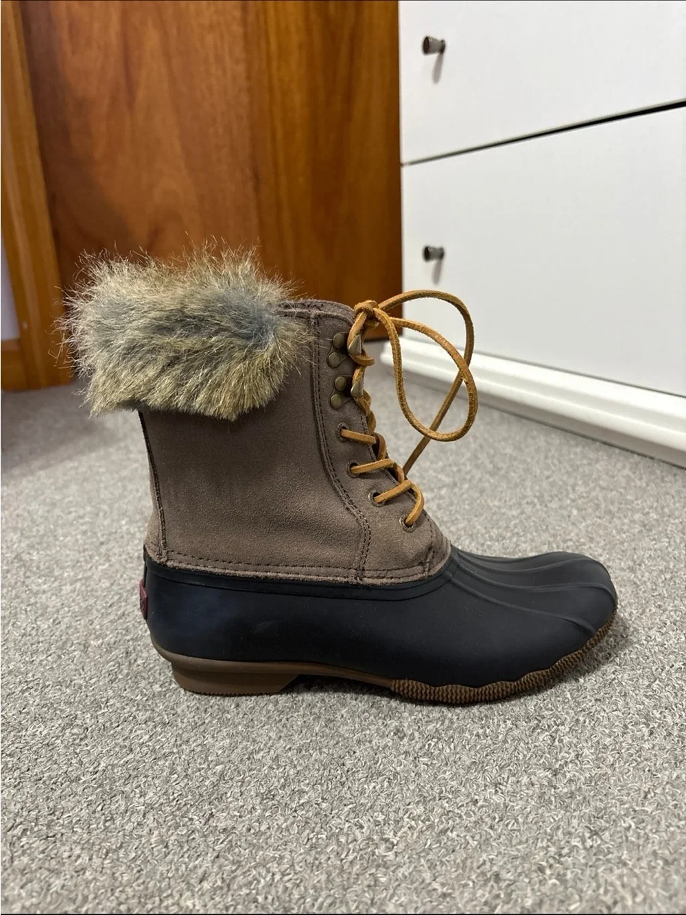 Sperry Brown and Black Top-Sider Duck Boots